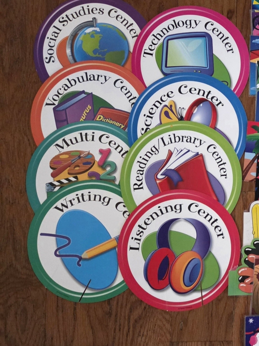 Classroom Center Circles - Signs Multi-Color Educational Signs